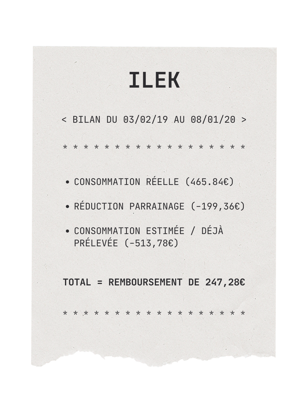 bilan électricité ilek facture
